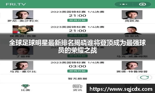 全球足球明星最新排名揭晓谁将登顶成为最强球员的荣耀之战